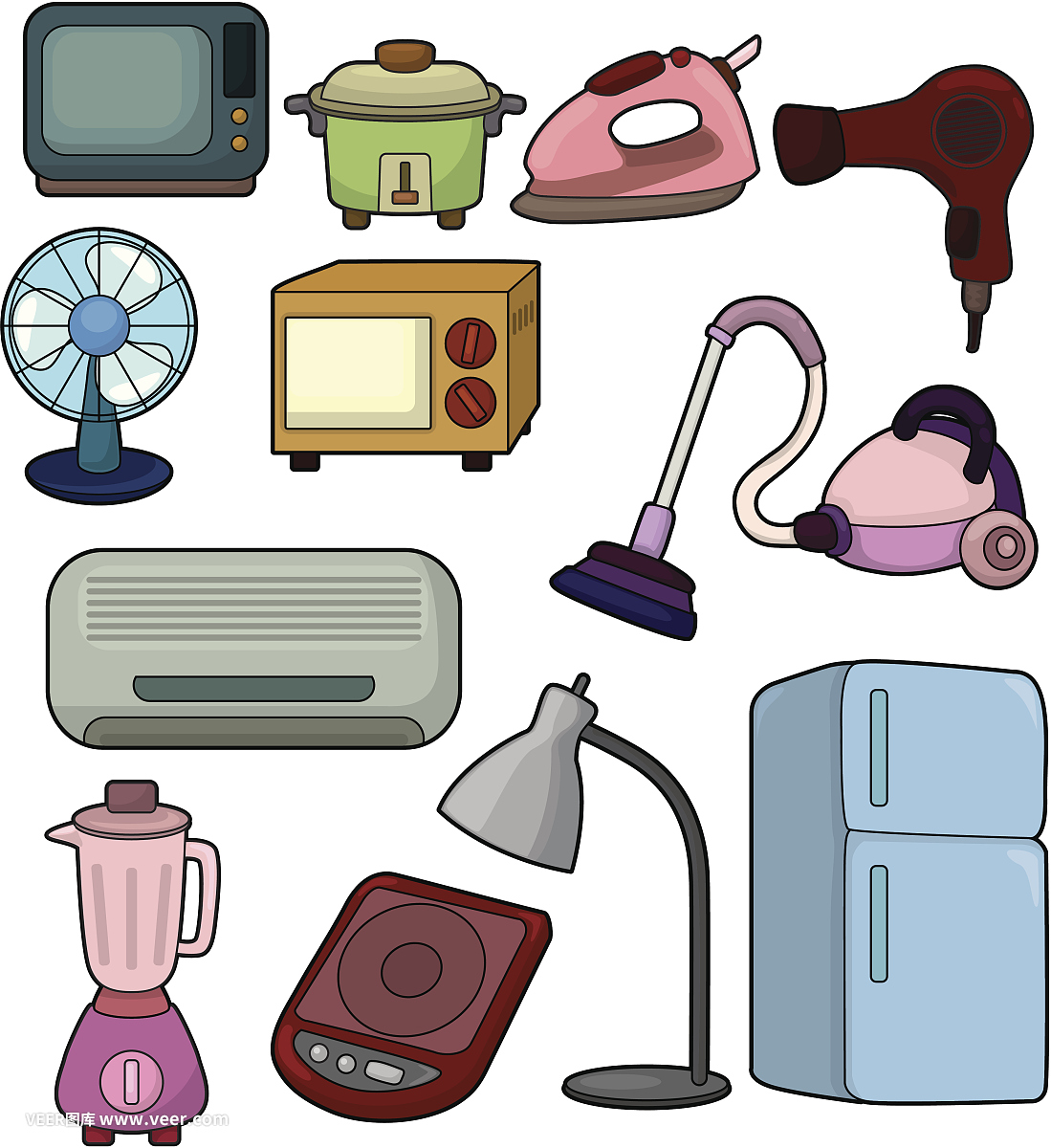 卡通家電圖標(biāo)集